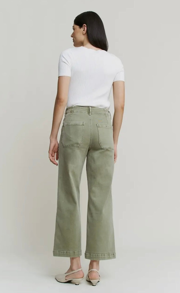 mica neely olive wide crop jean