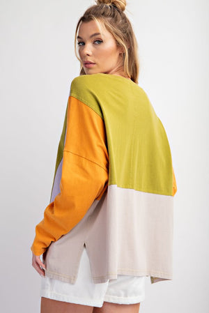 something comfy colorblock top