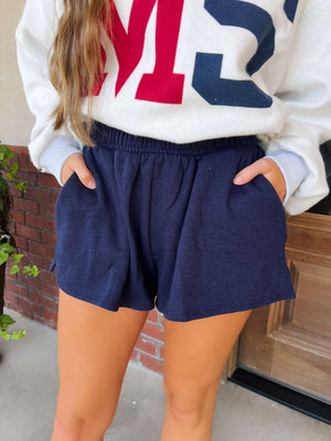 terry shorts in navy