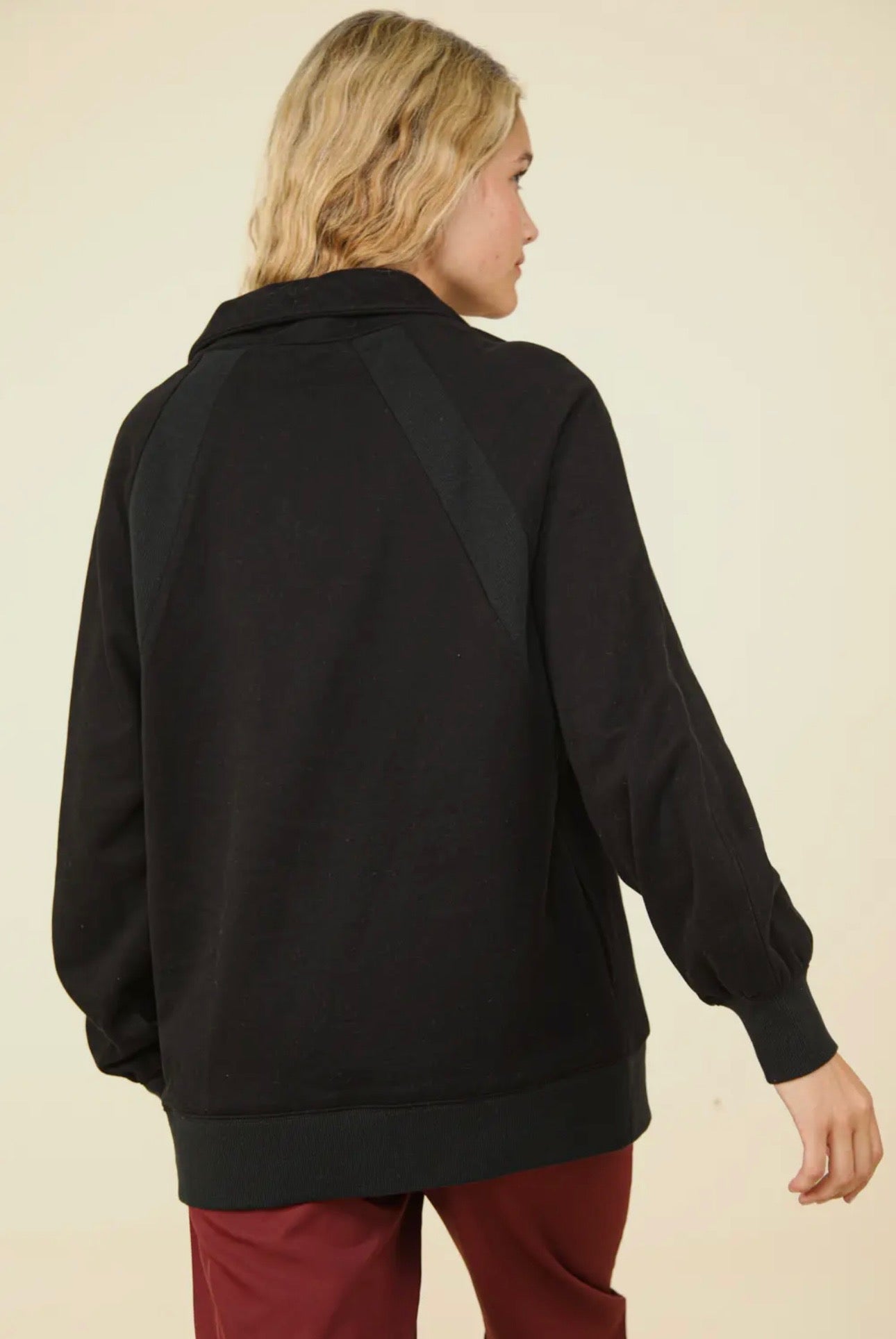 canyon quarter zip - black