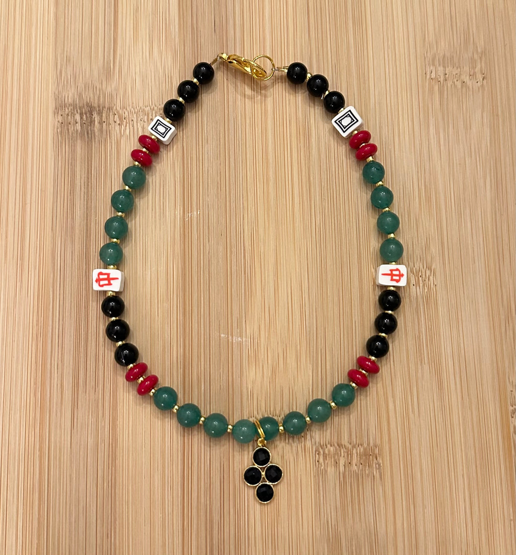 mahjong beaded necklace