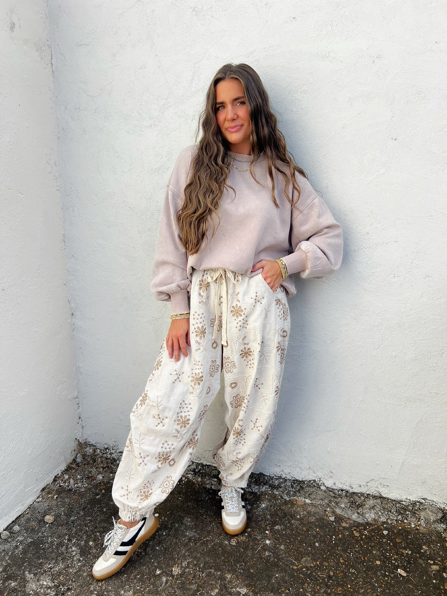 elizabeth embroidered jogger