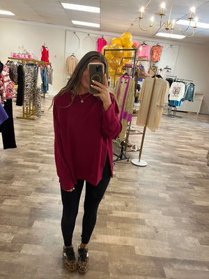 scuba sweatshirt - burgundy