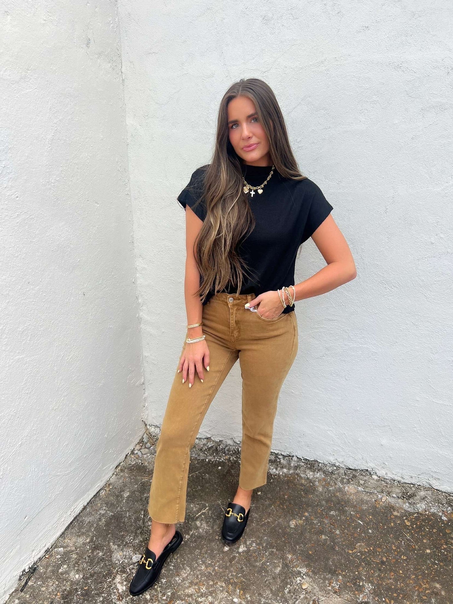 layton straight leg jean in khaki