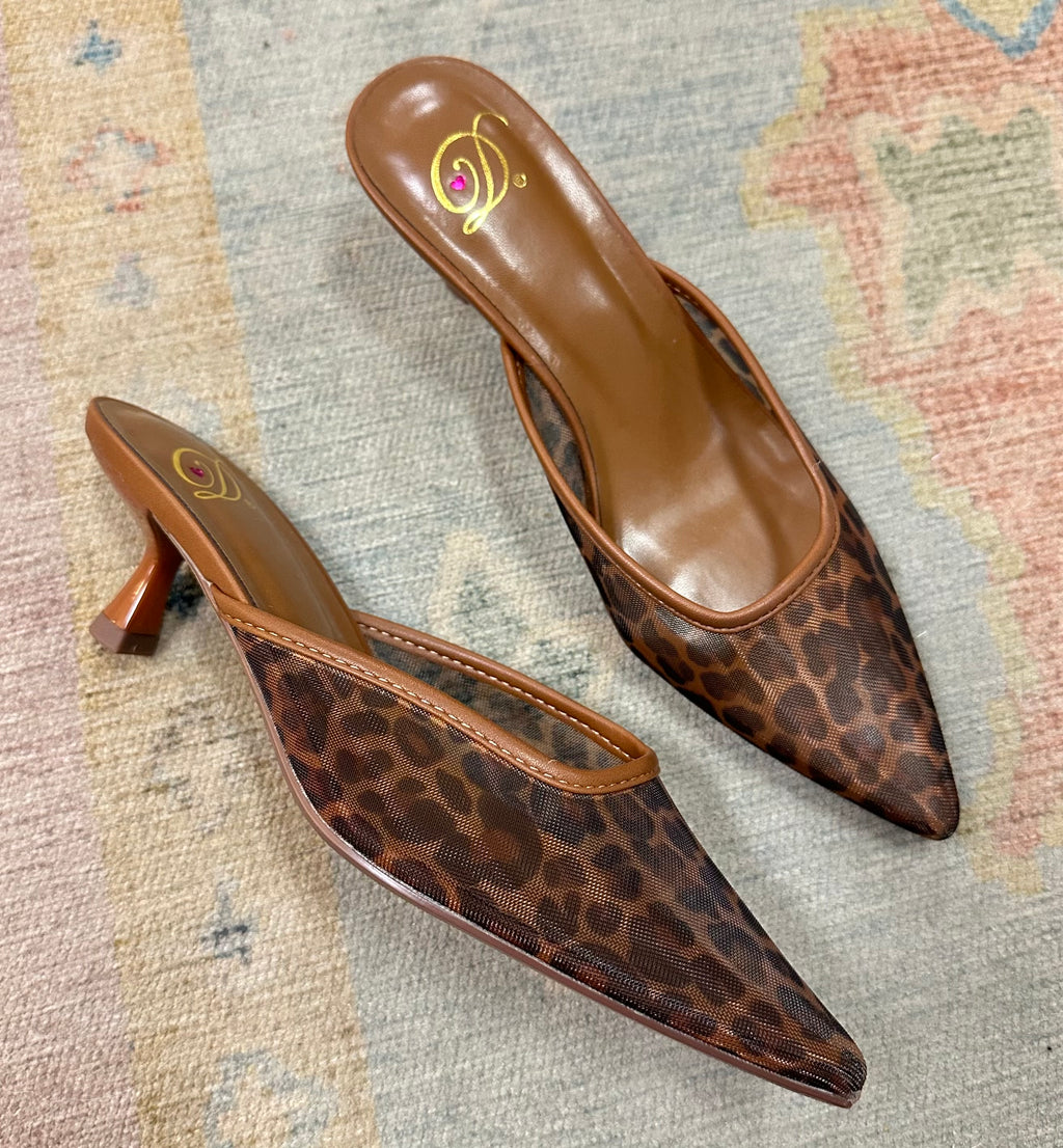 leopard kitten heel