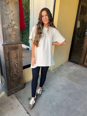 madison oversized tee in stone