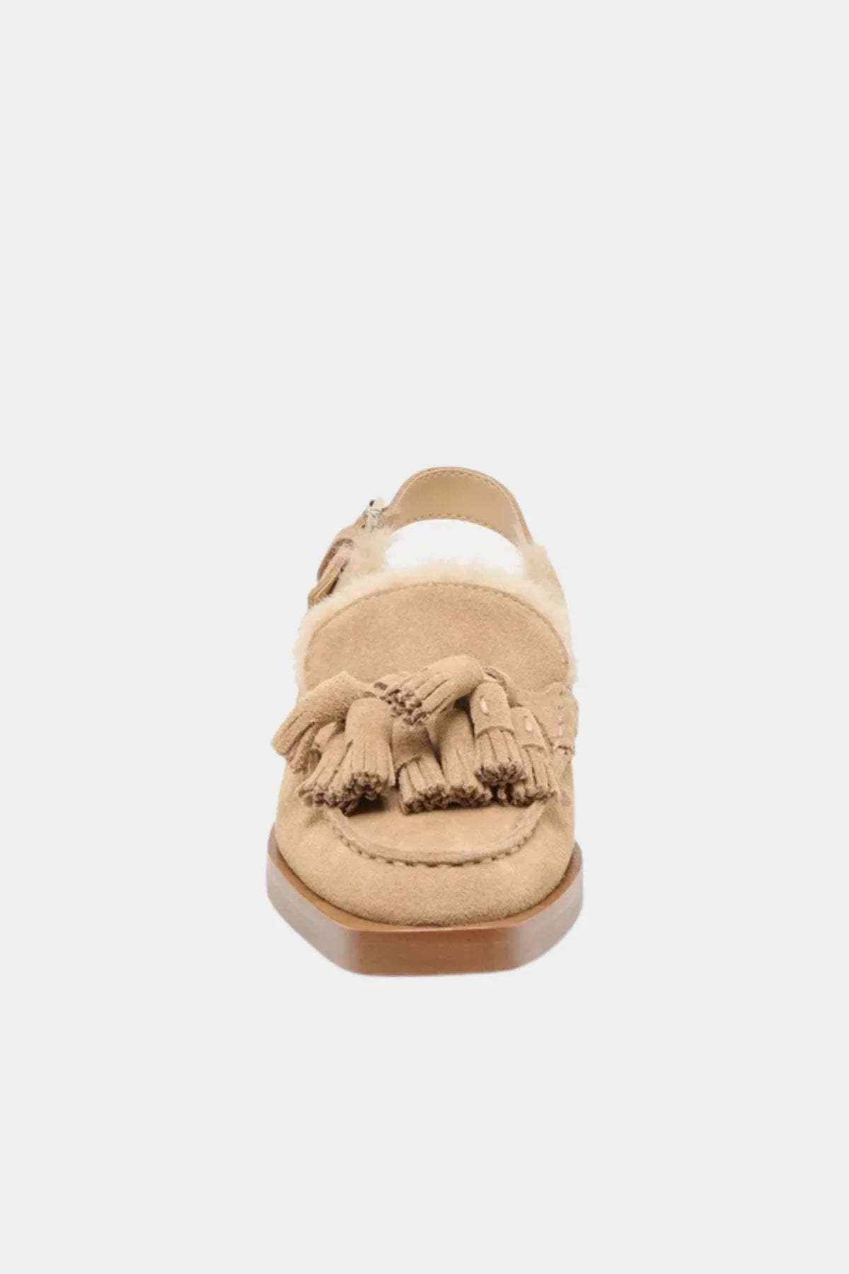 dolce vita hamlit slingback mule in dark taupe plush