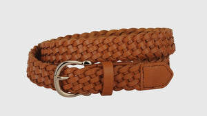 classic braided equestrian buckle leather belt