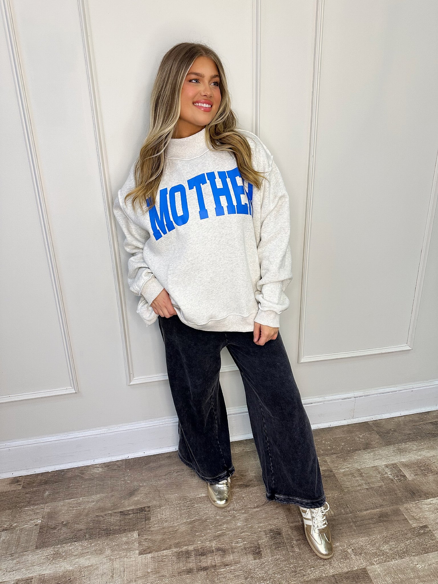 Mother/ Cool Mom reversible mock neck