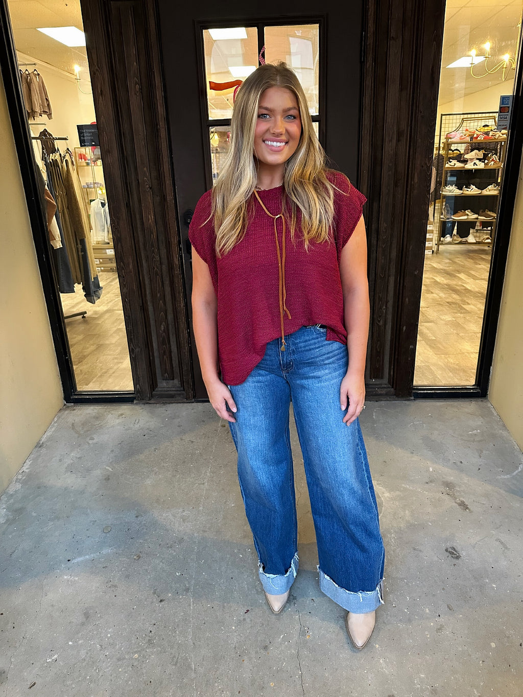 olivia sweater in burgundy