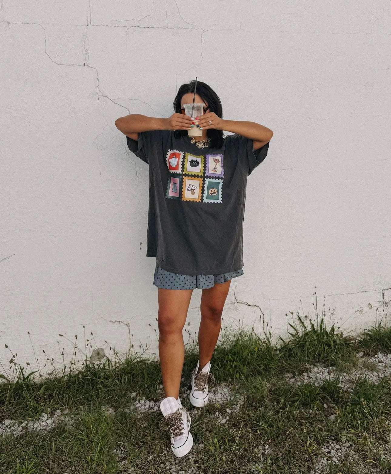 halloween stamps graphic tee