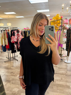 ribbed & ready top - black