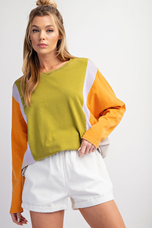 something comfy colorblock top