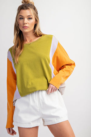 something comfy colorblock top