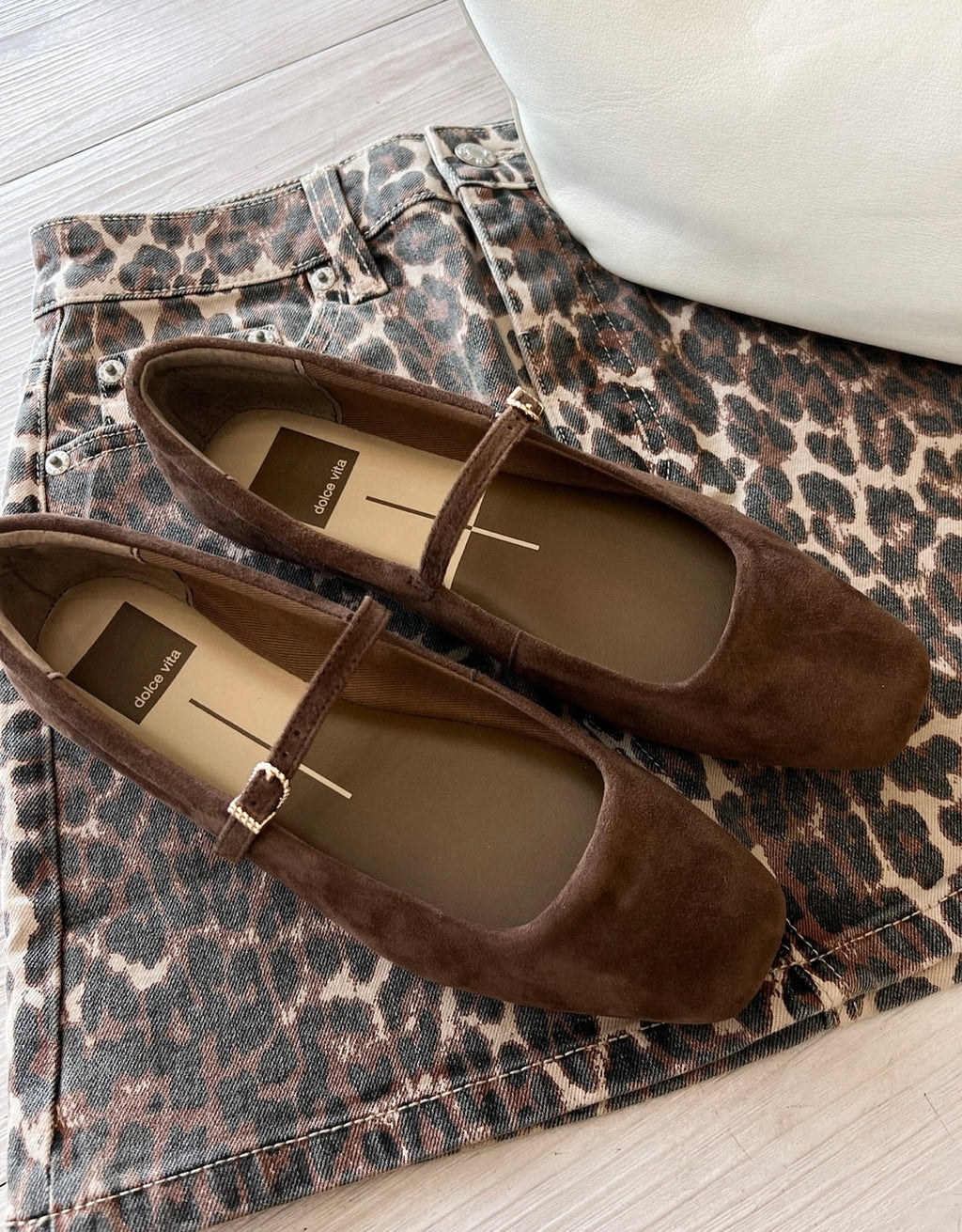 dolce vita reyes ballet flat in dark brown suede