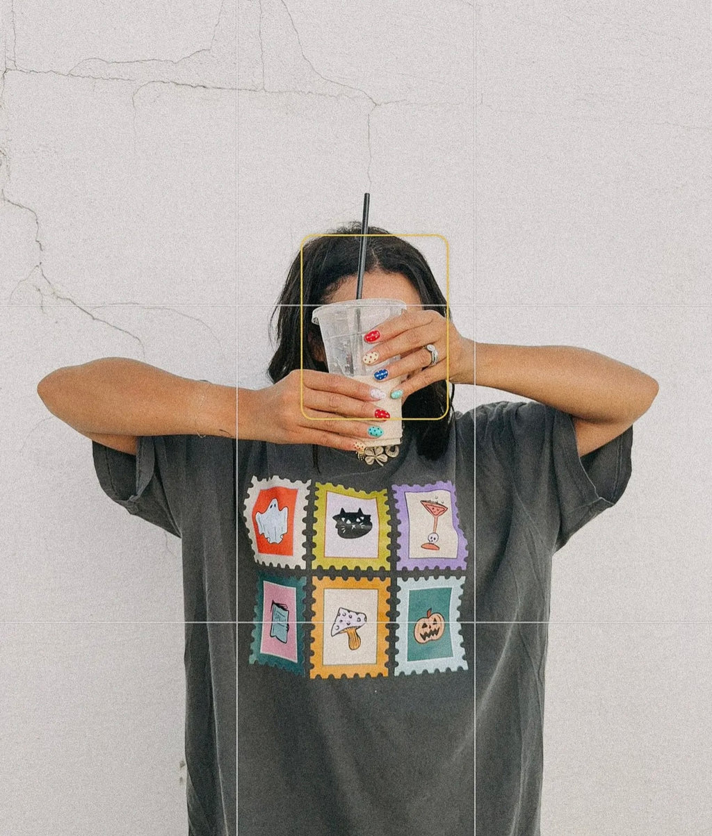 halloween stamps graphic tee