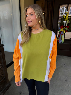 something comfy colorblock top