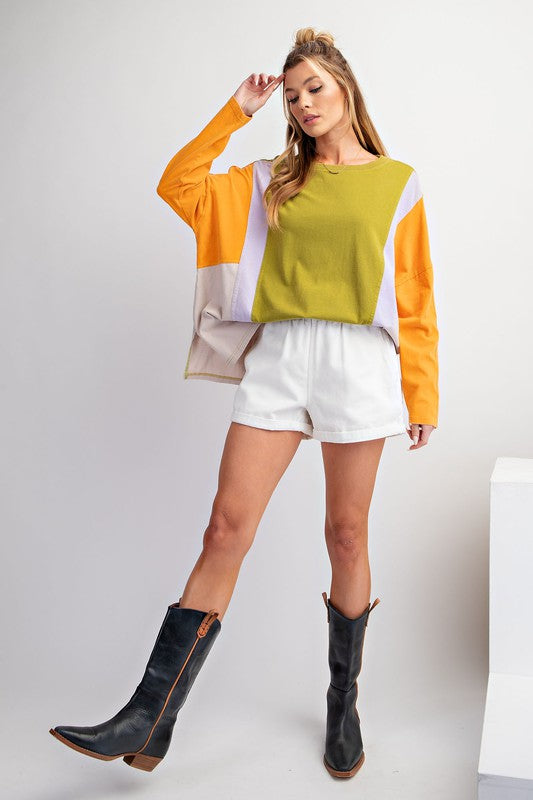 something comfy colorblock top