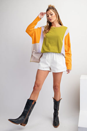 something comfy colorblock top