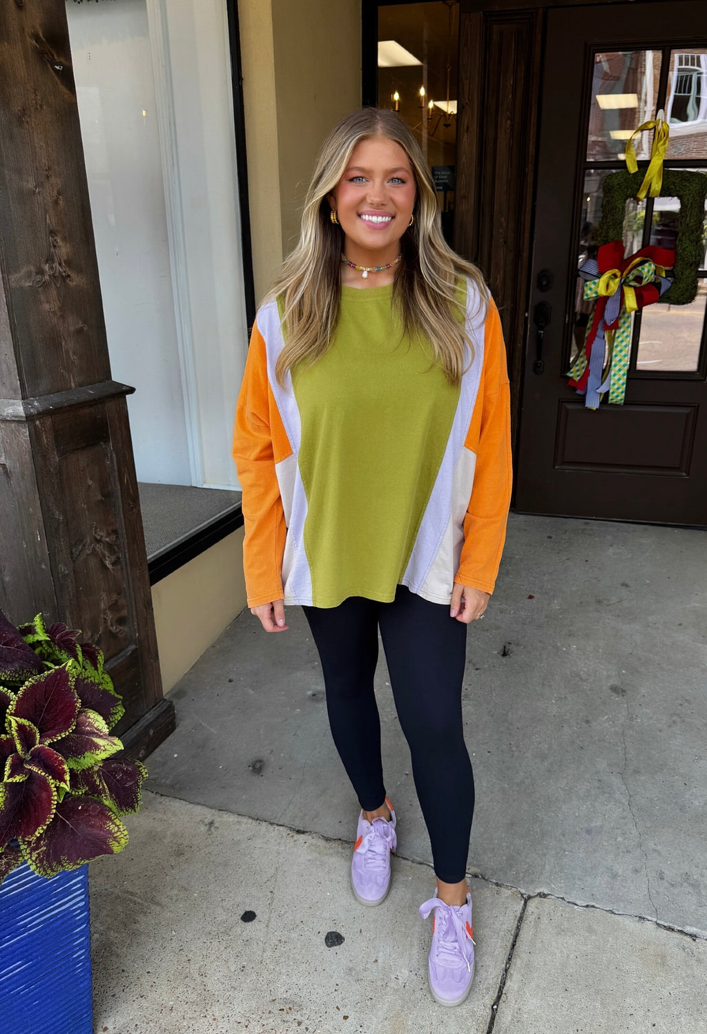 something comfy colorblock top