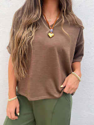 rayna top - brown