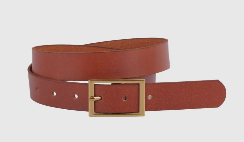 classic rectangle buckle leather belt