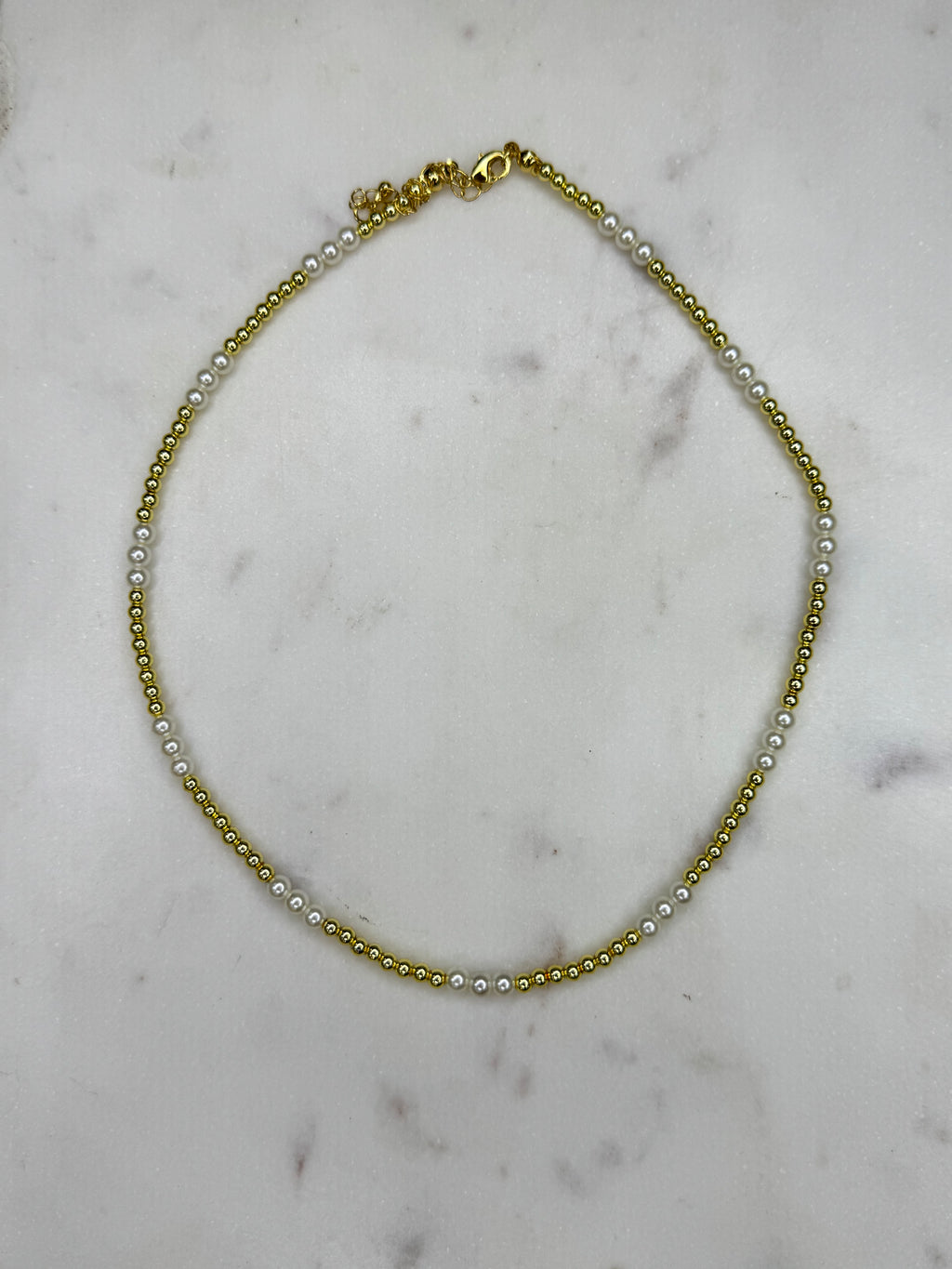 jto #10 gold beaded with pearls necklace