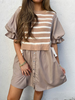 neutral holiday dress