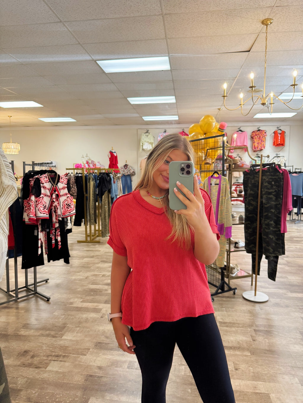 ribbed & ready top - red