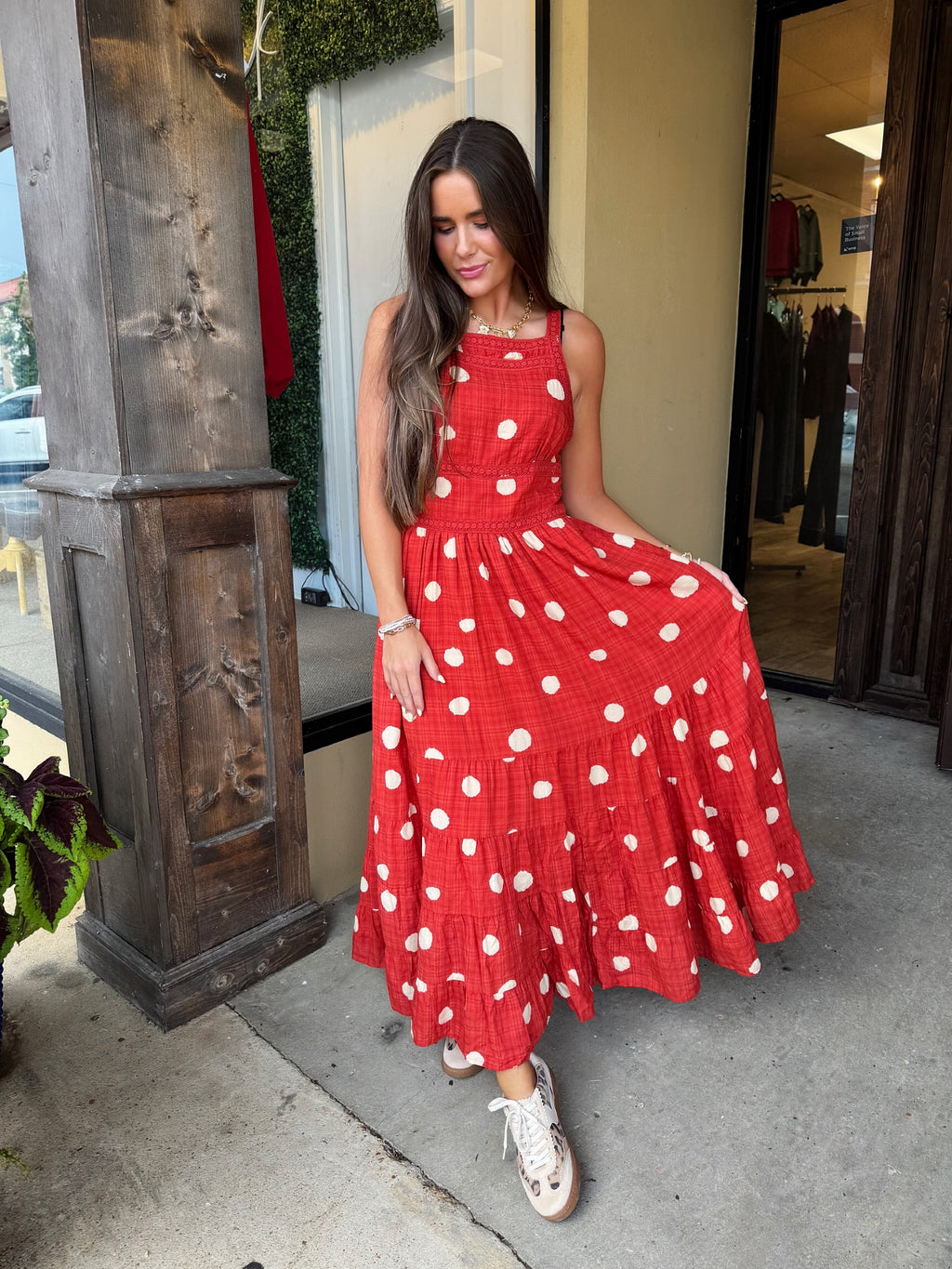 lydia polka dot maxi