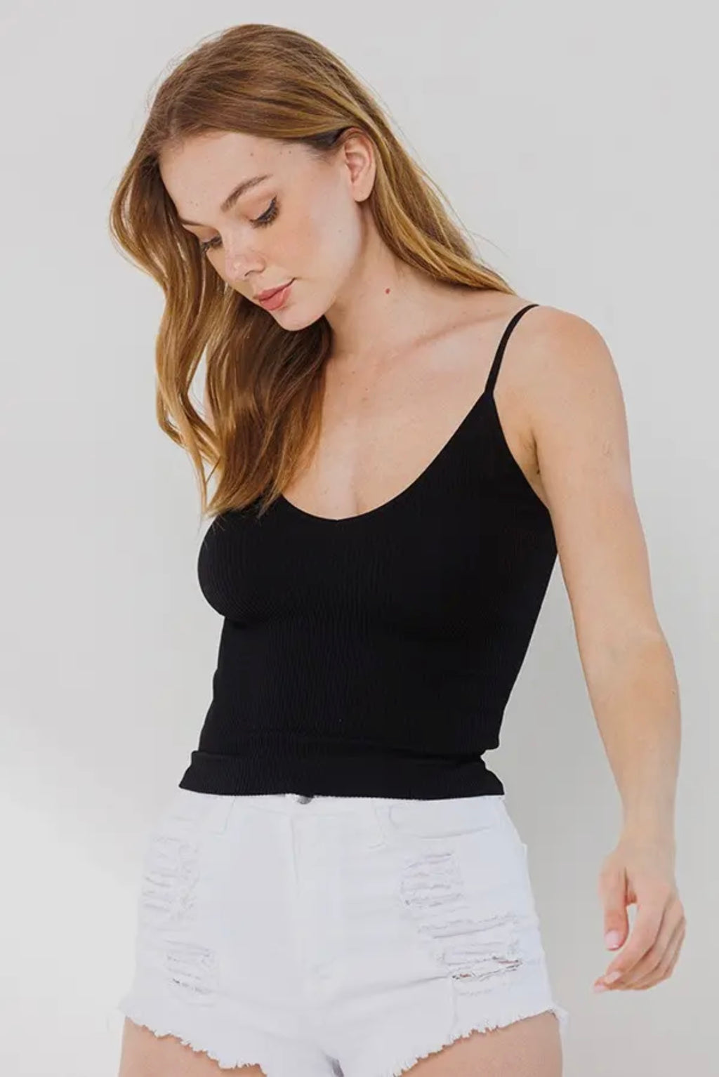 seamless tank - black