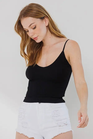 seamless tank - black