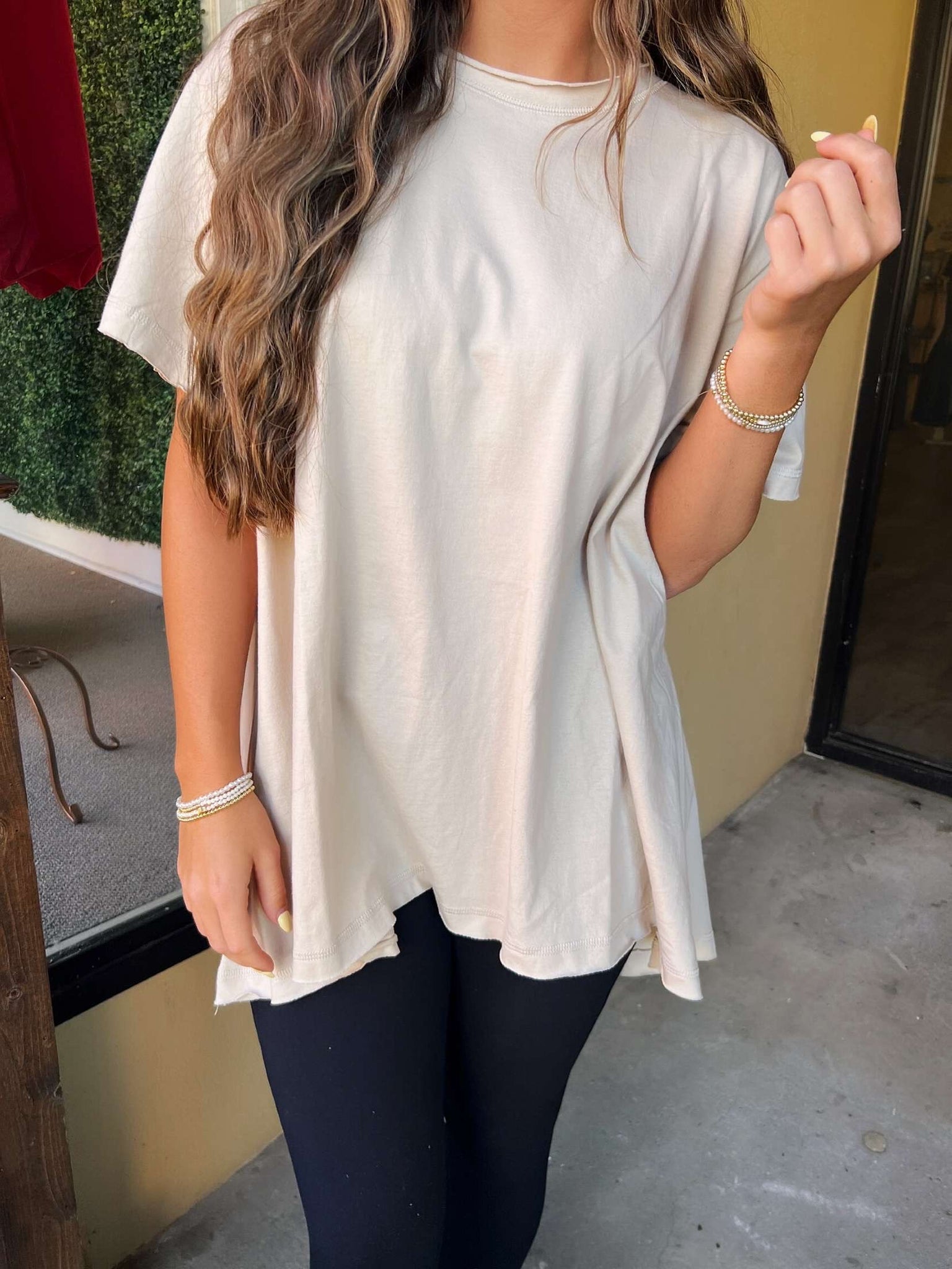 madison oversized tee in stone