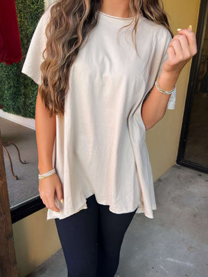 madison oversized tee in stone