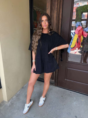 on the go romper - black