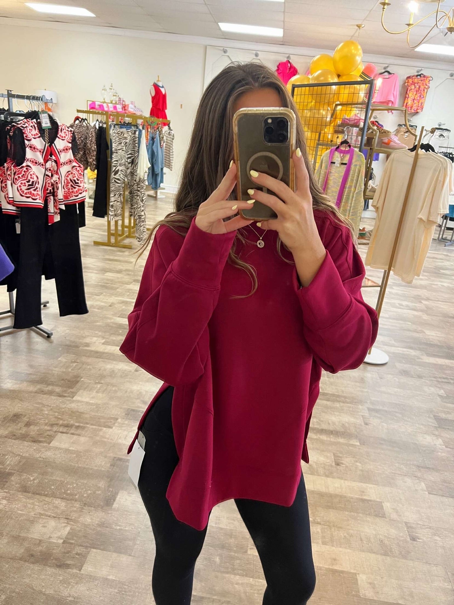 scuba sweatshirt - burgundy