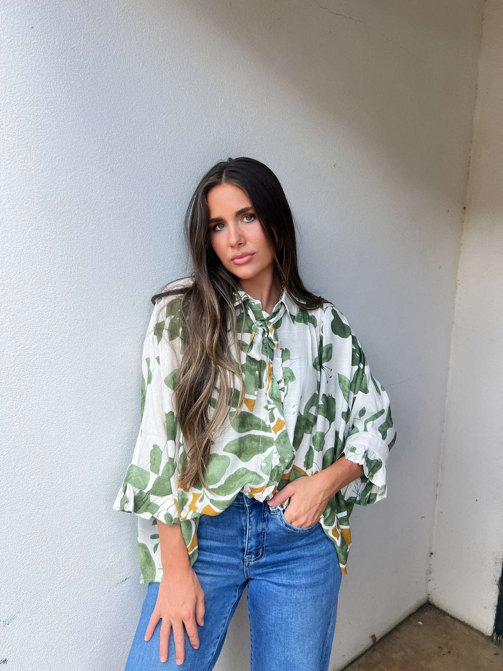fall fever top in olive