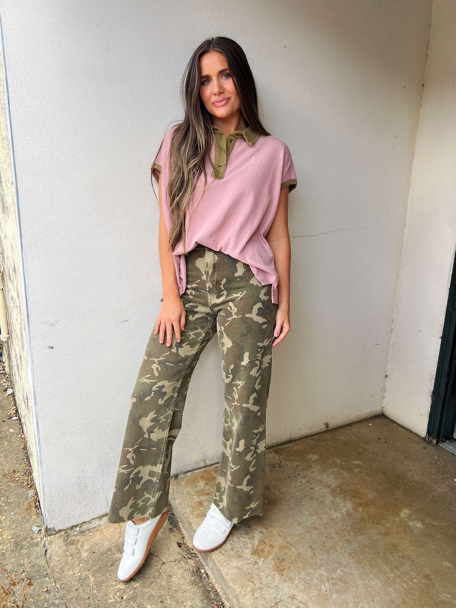 camo wide leg pant