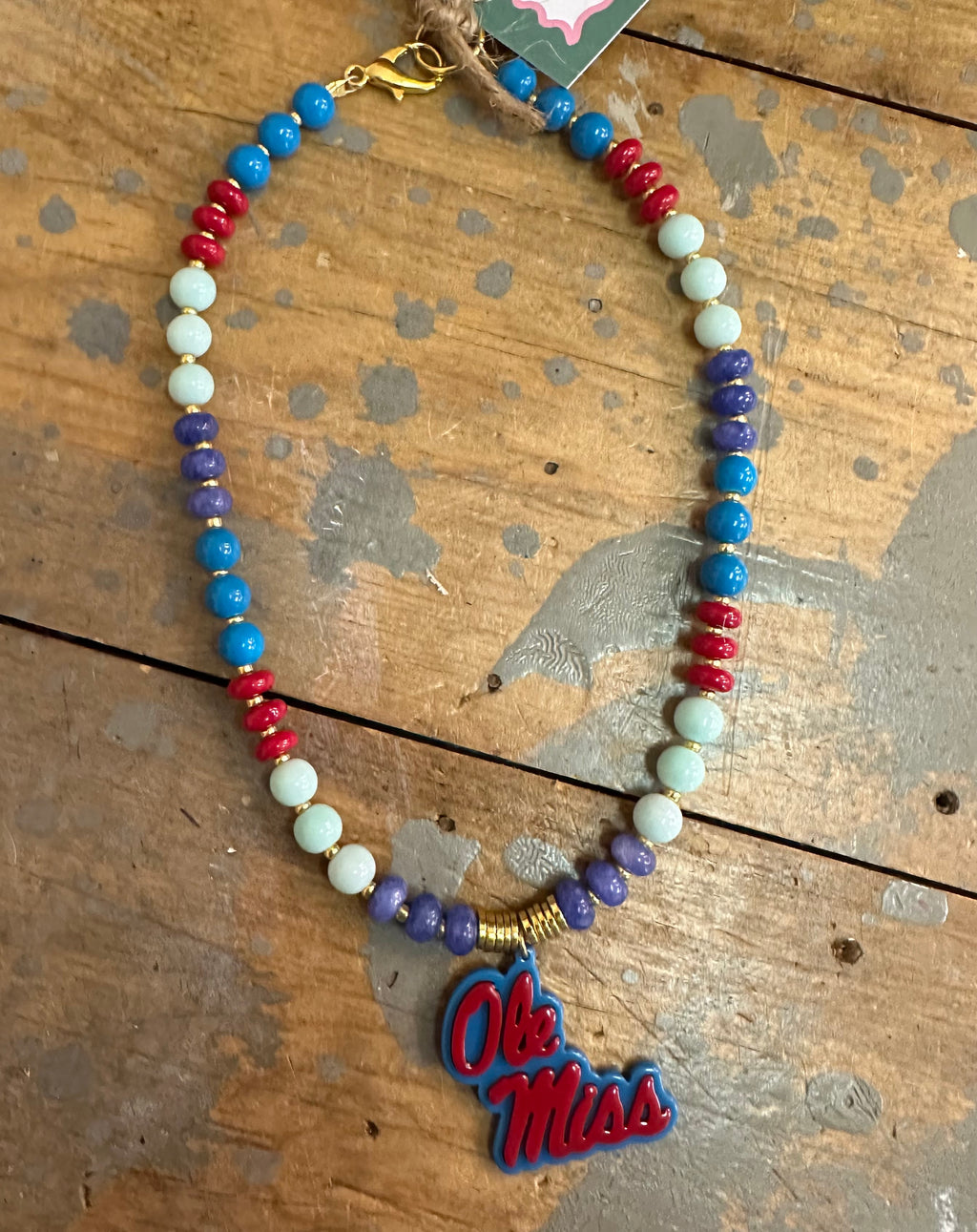ole miss beaded necklace