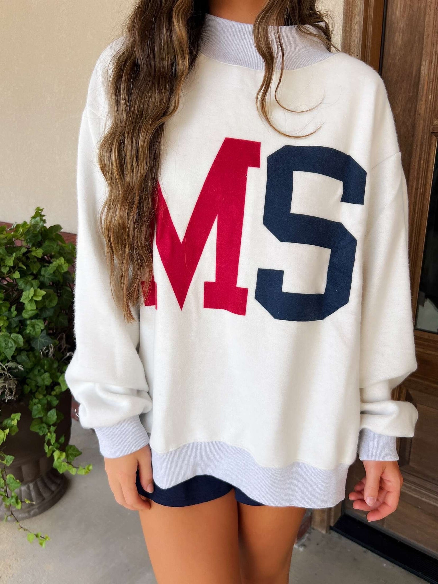 reversible mock-neck sweatshirt (MS/Mississippi)