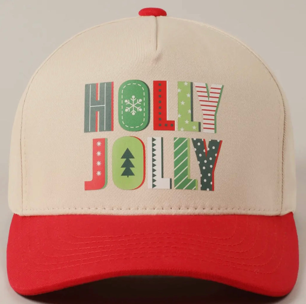 red holly jolly hat