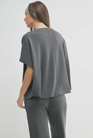 laguna boatneck top in ash grey
