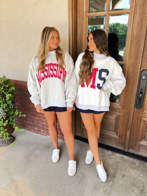 reversible mock-neck sweatshirt (MS/Mississippi)