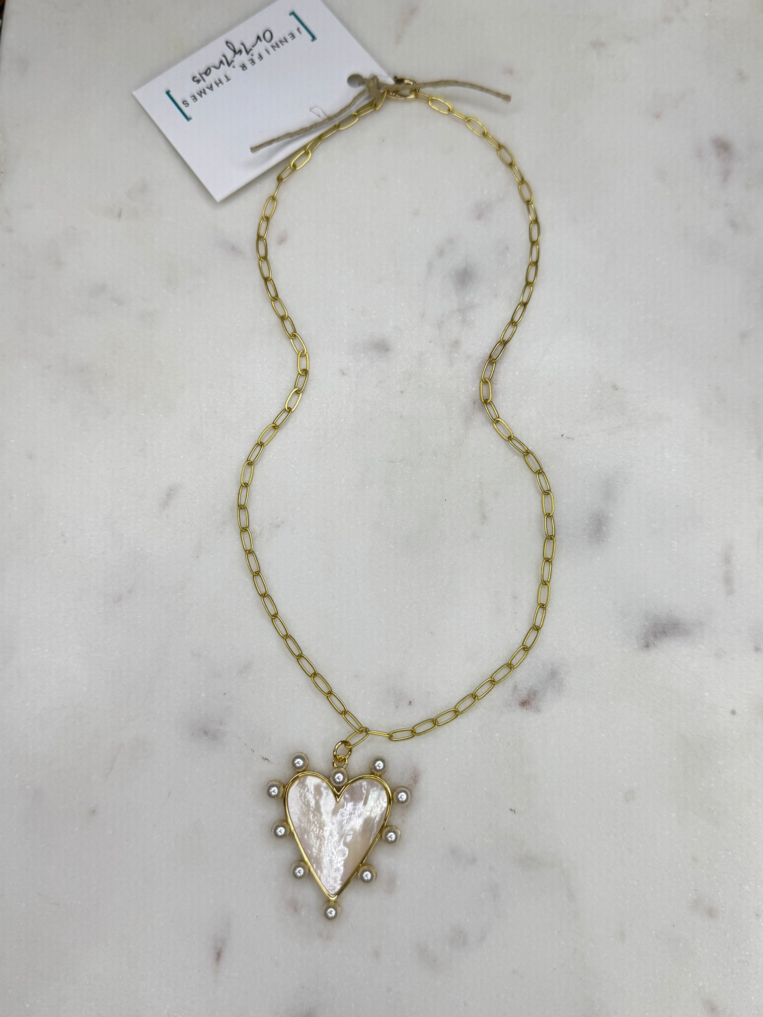 jto #13 pearl + heart necklace