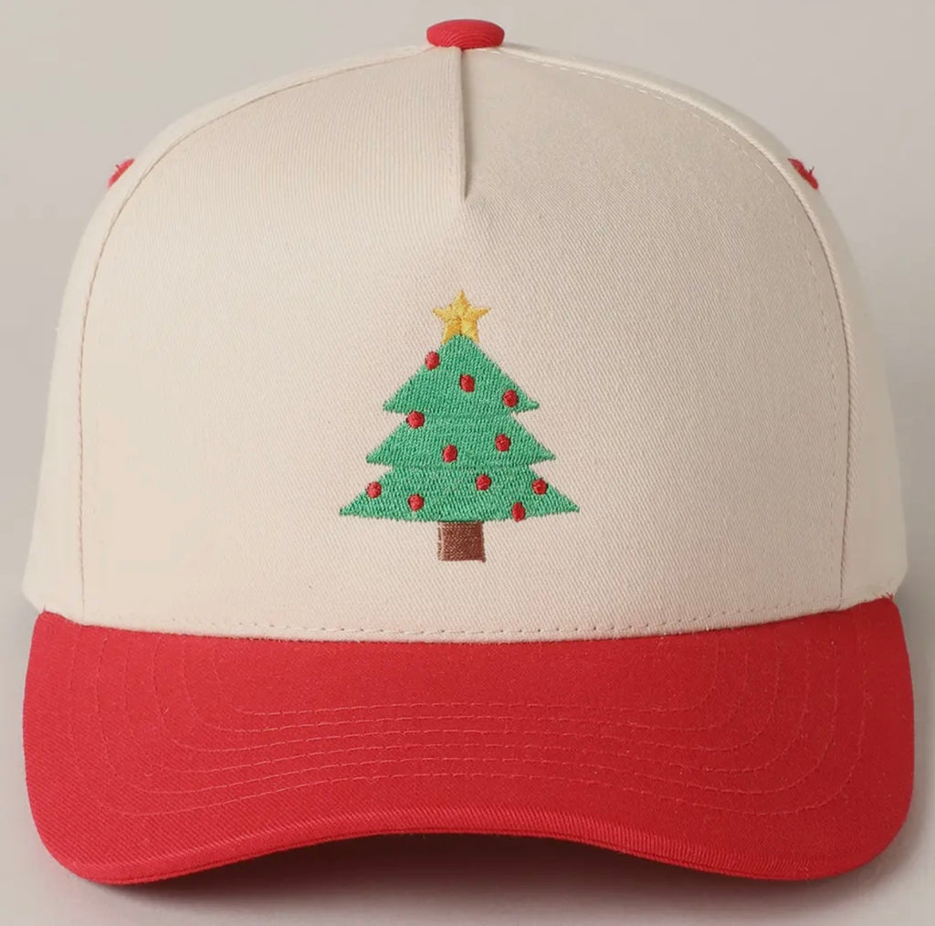 christmas tree embroidered hat