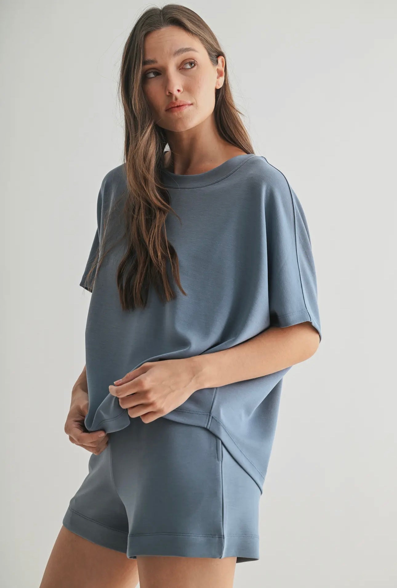 laguna boatneck top in denim