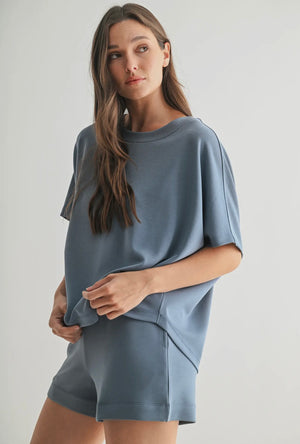 laguna boatneck top in denim