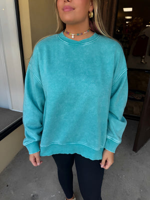 here for it sweatshirt in sky blue