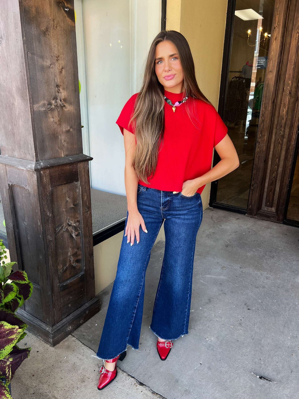 kimmy sweater in red