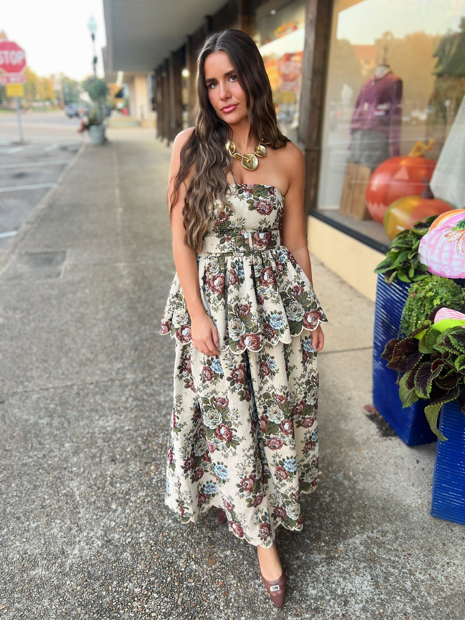 tapestry scalloped midi